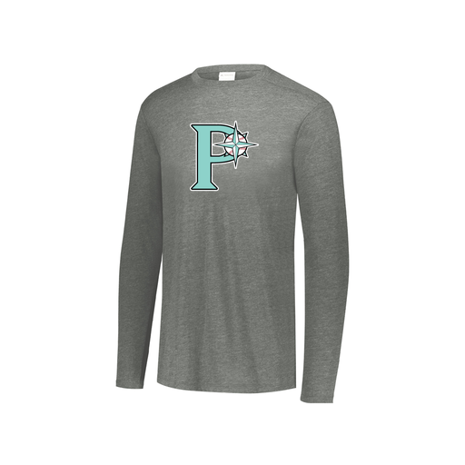 [FTLCUBGY-YS-LOGO1] Decker Youth Tri-Blend T-Shirt - Long Sleeve (Youth S, Gray, Logo 1)